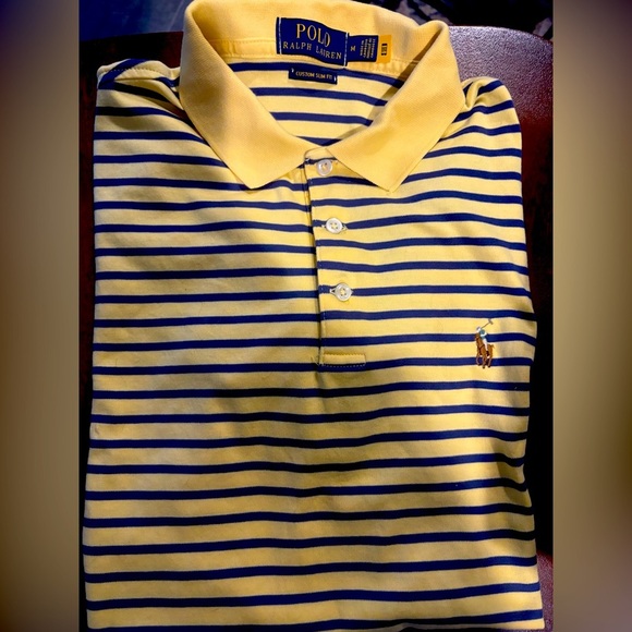 Ralph Lauren Other - Ralph Lauren Custom Slim Fit Yellow and Blue Striped Polo, Size M